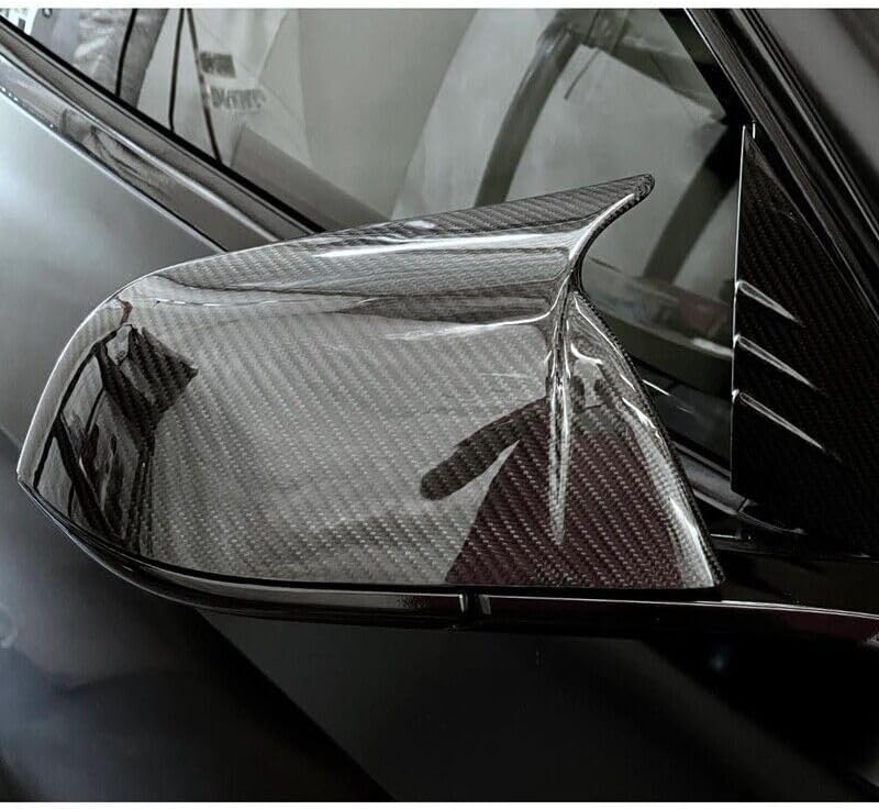 ya 11 9.14 baidiFor for Tesla for Model Y 2019-2023 Horn Real Carbon Fiber Car Rearview Mirror Cover Cap