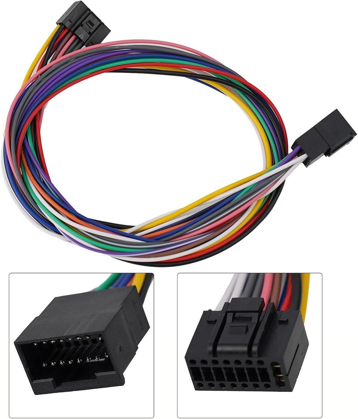 ya 9 10.24 Easy to Install 16Pin Car Stereo Wire Harness Extension Cord Player