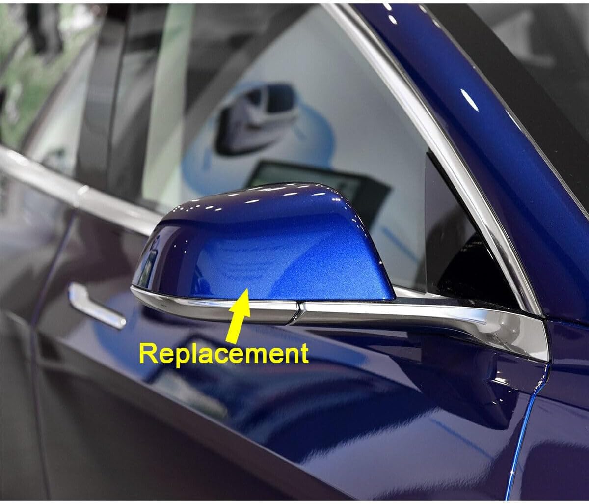 ya 9 10.24 Right outer mirror cover right hand blue skull cap suitable for 2017-19 for