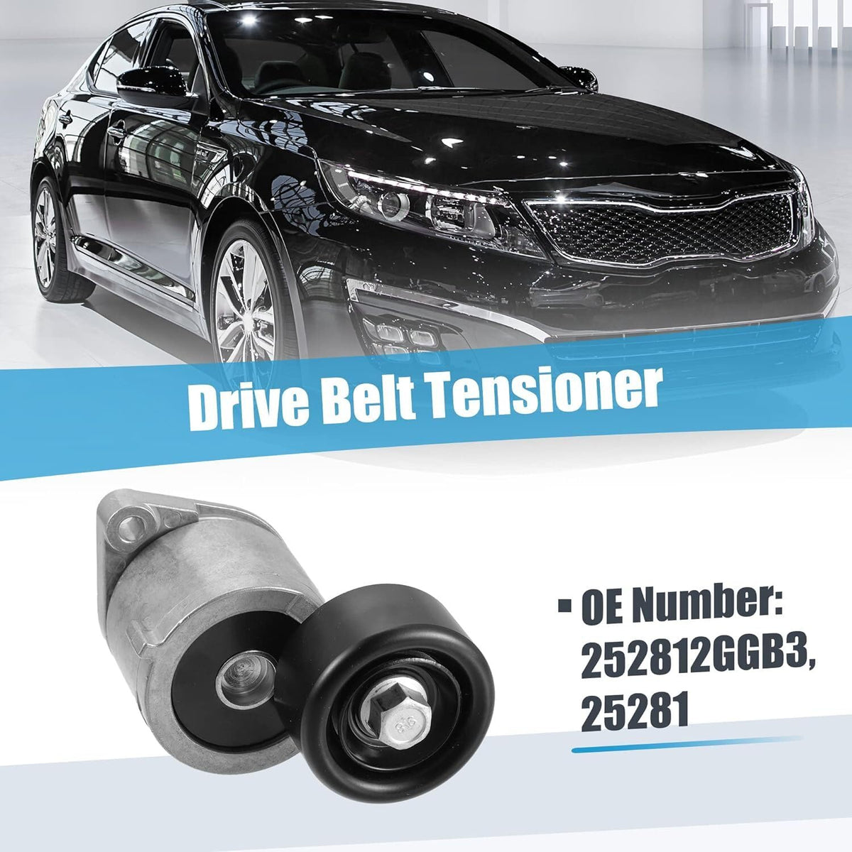 ya 10 9.16 baidi 252812GGB3 Belt Tensioner Pulley Assembly for 2015-2019 for Hyundai & for Kia 2.0L 2.4L