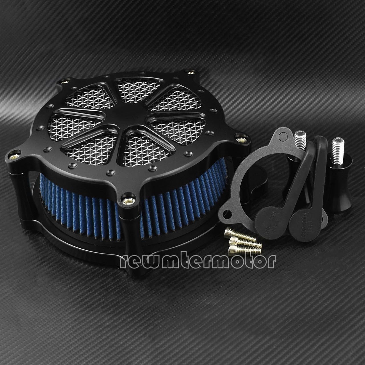 ya 5 8.10 Dots Black Air Filter Blue Cleaner Fit for Harley Touring Trike 08-16 Softail 16