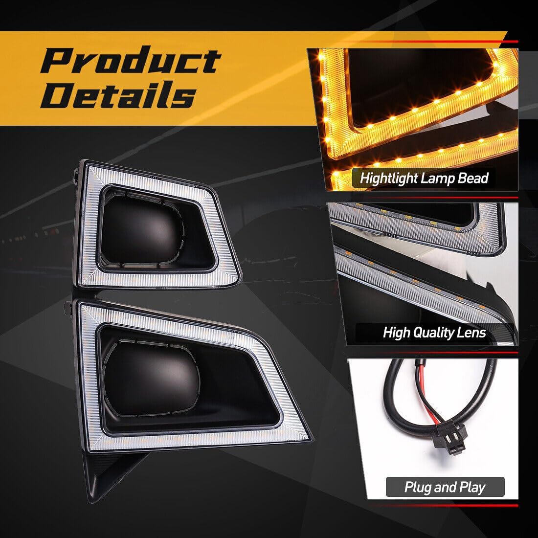 ya 2 8.15 A pair of LED daytime running lights DRL fog lights suitable for Isuzu D-max Dmax 2020 2021 2022