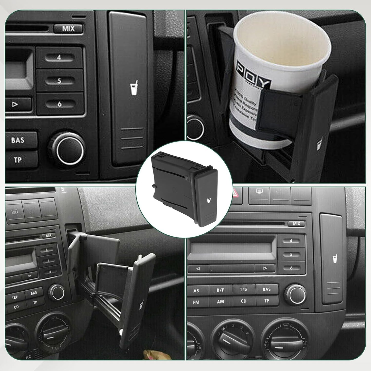 ya 6 8.24 baidi Car Center Console Drinks Cup Holder Dashboard 6Q0858602E for VW Polo 9N 2002-10