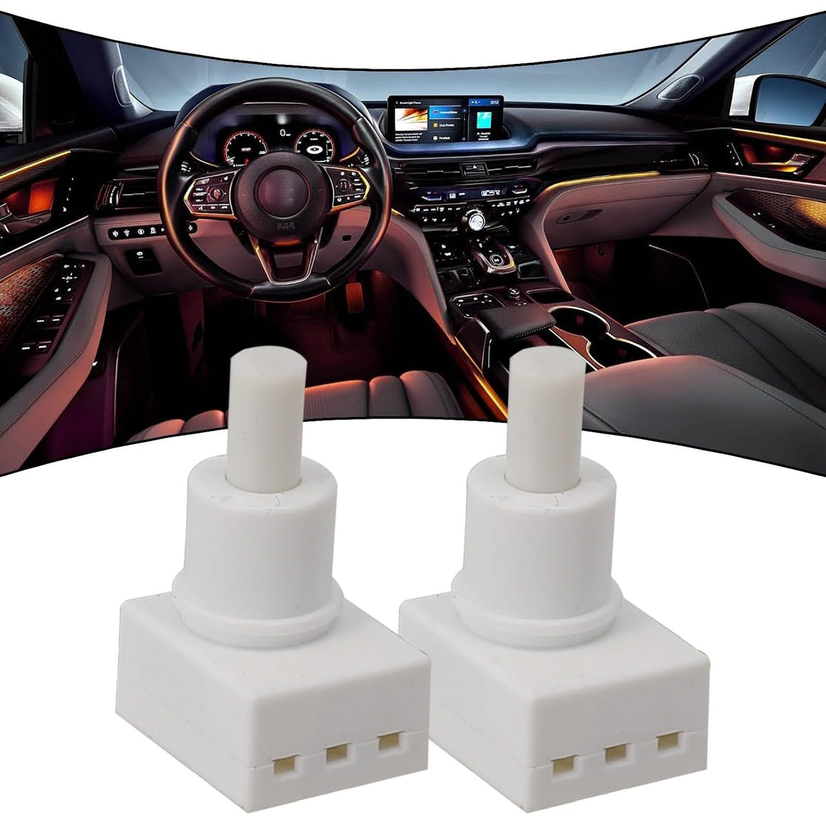 ya 23 10.7 baidi 2Pcs Car Interior Dome Reading Light Map Lamp Switch Button for for Honda ABS New
