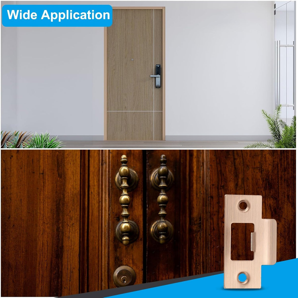 ya 26 10.21 baidi 2-3/4 Stainless T Strike Door Lock Strike Plate, Bronze 1 Pcs