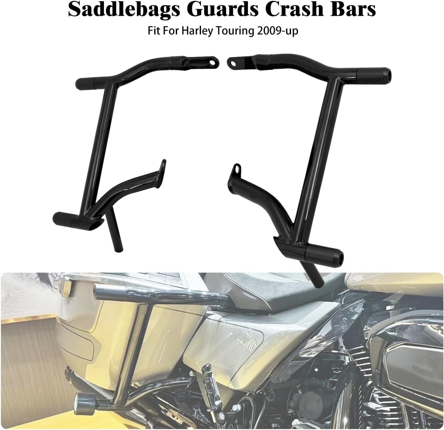 ya 5 8.24 baidi 1.25 Rear Saddlebag Guard Crash Bar for Harley Touring Road Electra Glide 09-25