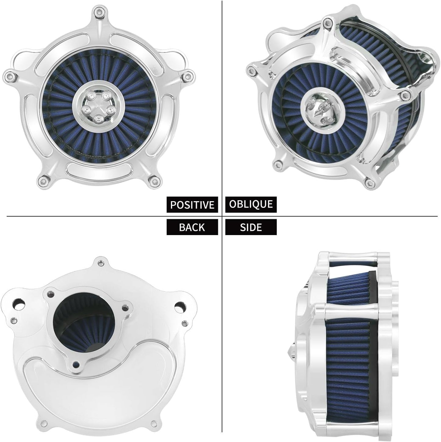 ya 8 8.24 baidi Chrome Air Cleaner Blue Intake Filter Fit for Harley M8 Softail 19 Touring 17-20