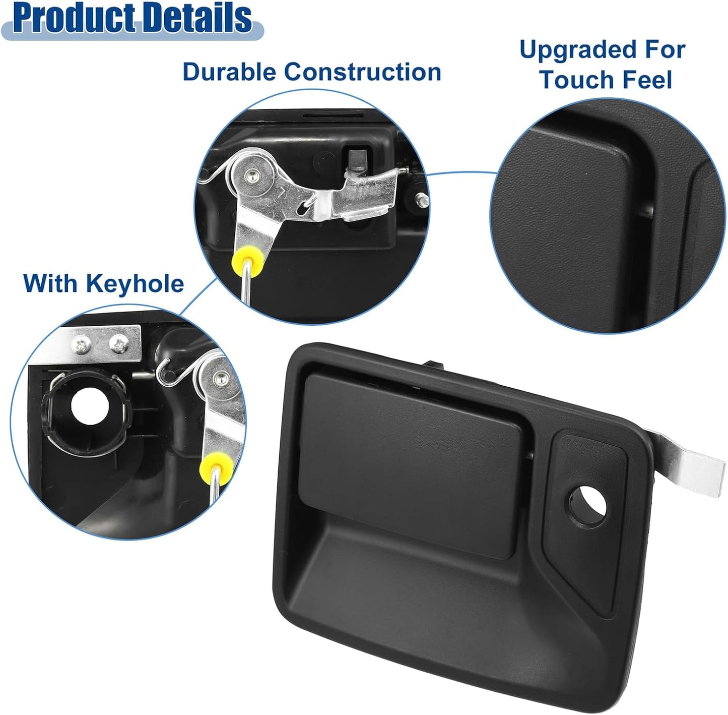 ya 5 8.10 1 Pair Front Left Right Car Exterior Outside Door Handle for Ford F-250 Black