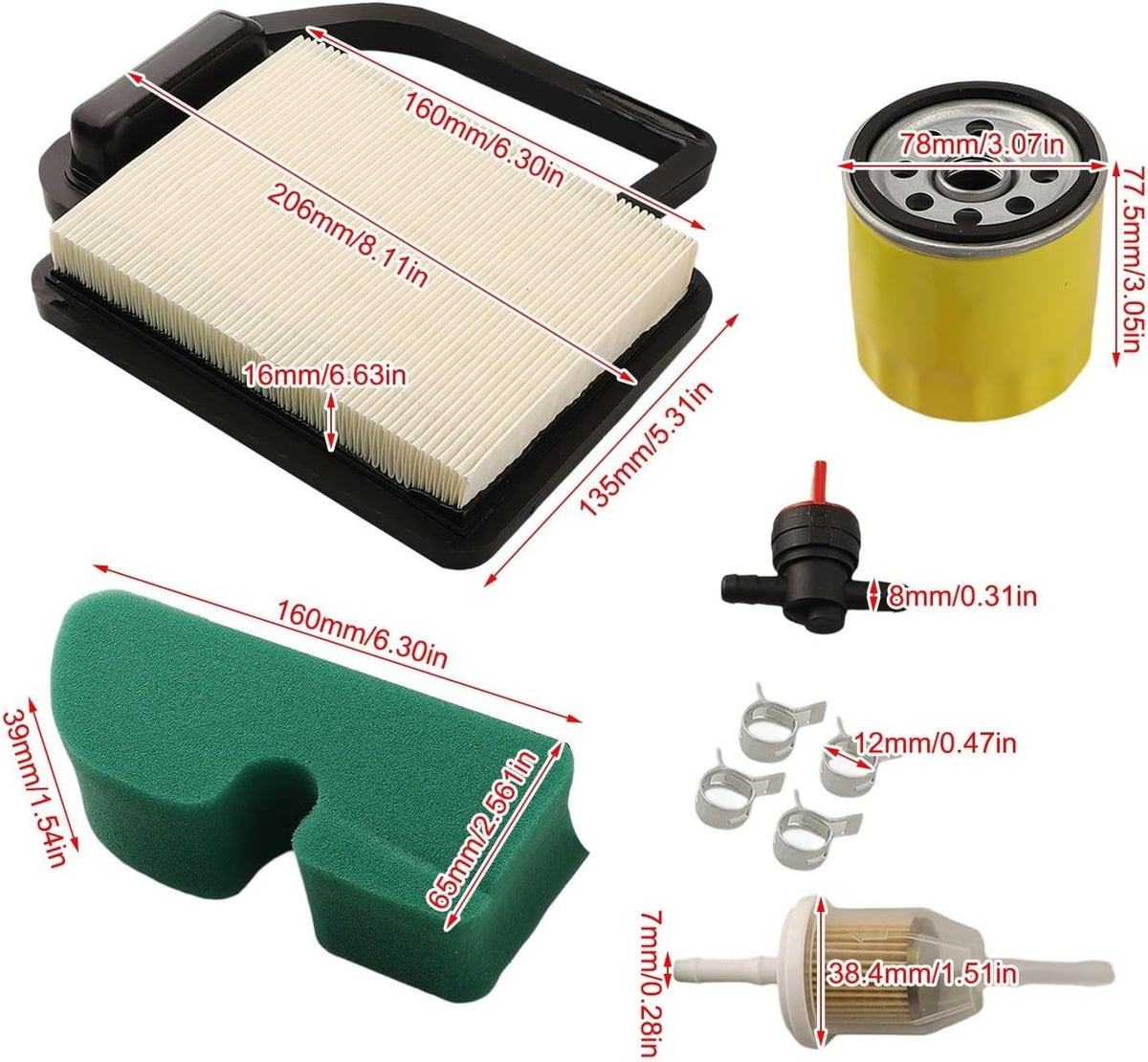 ya 26 10.21 baidi Service Kit Featuring Compatible Air Filters for Various Models