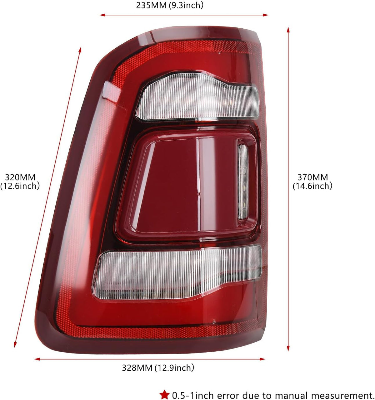 ya 4 8.10 68262531AB Tail Lights LED Lamp W/Blind Spot for Dodge for Ram 1500 2019-2023