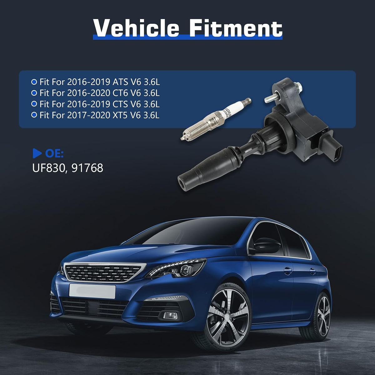 ya 9 10.24 6x Ignition Coils & Iridium Spark Plugs For 2016-2020 for Cadillac ATS CT6 CTS XT5