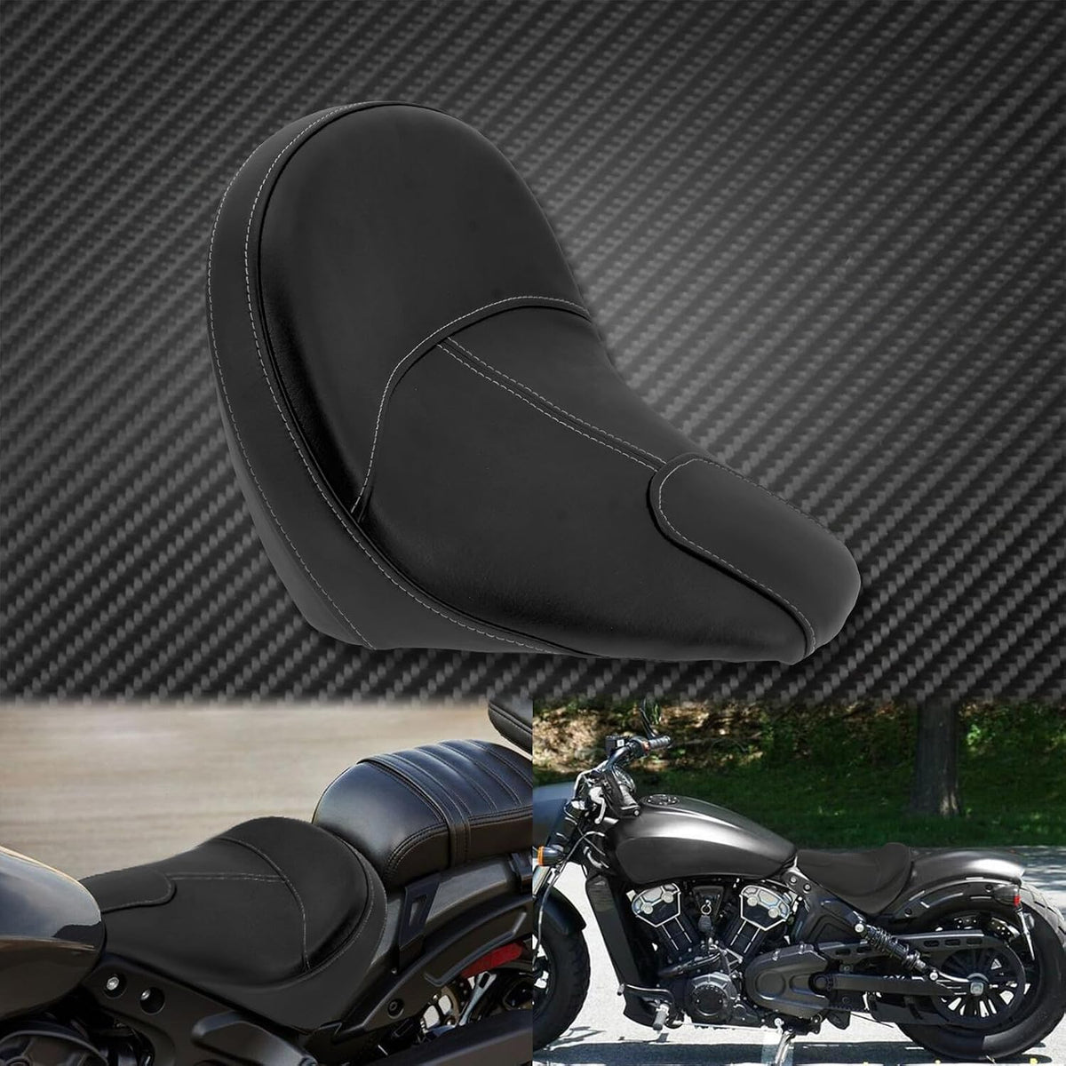 ya 4 8.8.2 Black Front Driver Solo for SEAT Pillion Pad Fit For Indian Scout Sixty 2015-2020