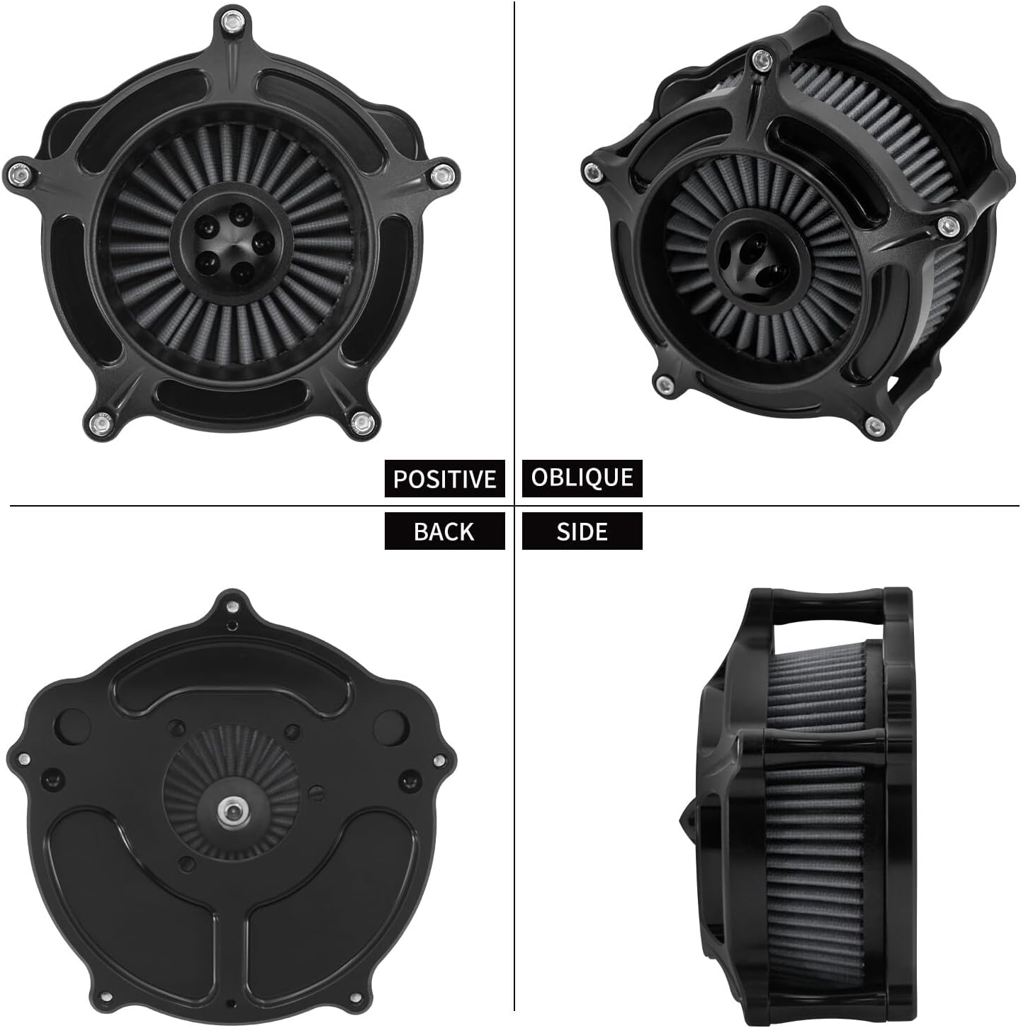 ya 5 8.10 Matte Black Turbine Air Filter Gray Intake for Harley Sportster 883 1200 04-2022