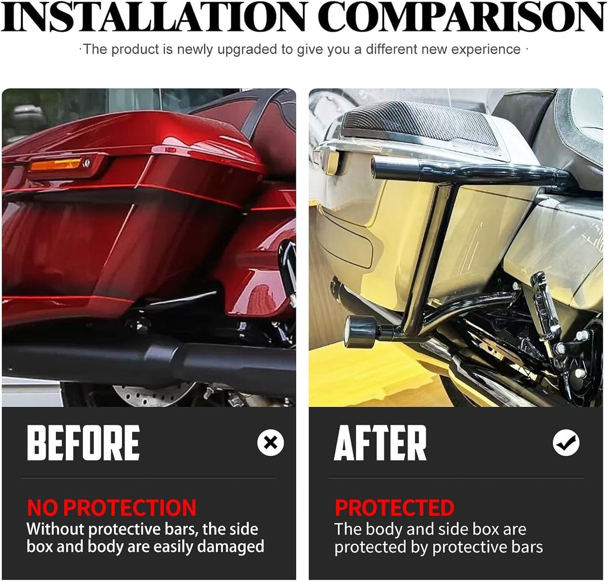 ya 28 10.13 zhengce 1.25 Engine Guard & Saddlebag Crash Bar for Harley Touring Electra Glide 1