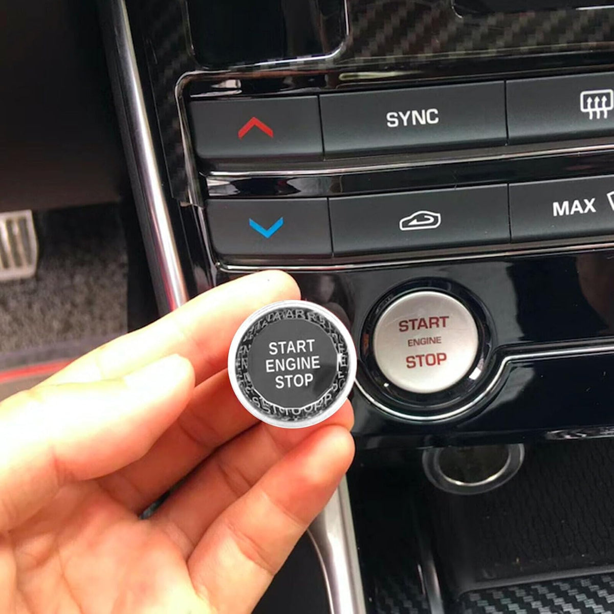 ya 23 10.7 zhengce Silver Engine Button Knob Switch Decor Cover for Jaguar XF XE F-Pace16-19