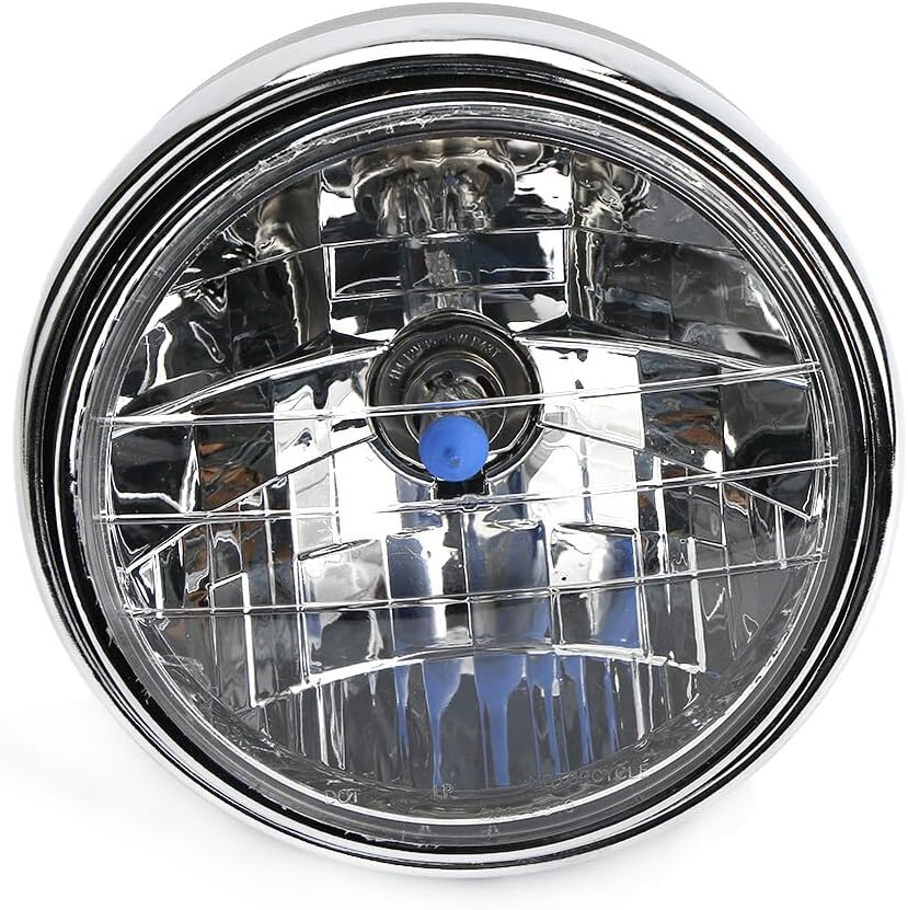 ya 4 8.14 7 Inch Black Headlight and Barrel Complete Motorcycle for Honda Cafe Racer Bobber Custom
