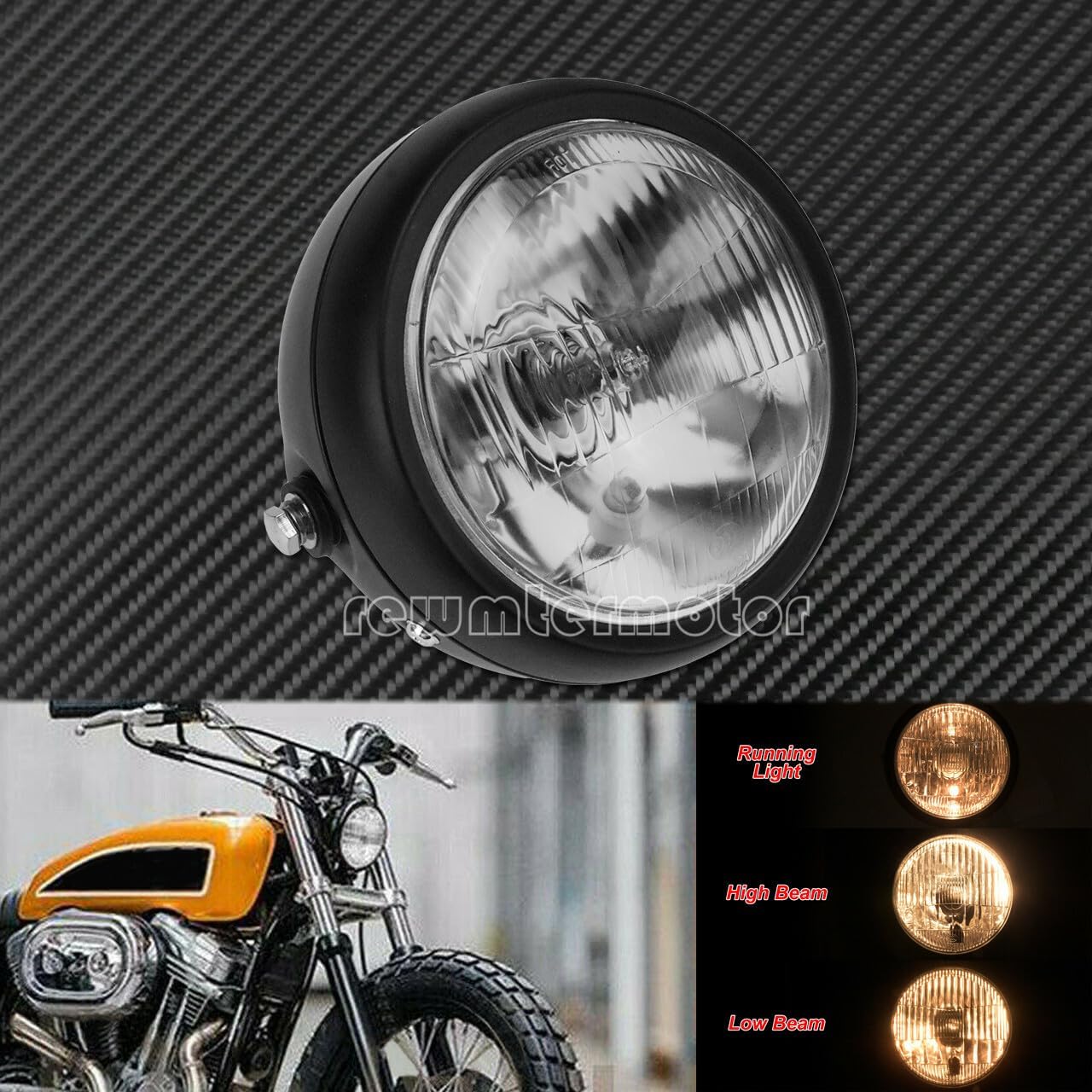 ya 6 8.24 baidi 6 Round Motorcycle Headlight Grill Clear Cover Fit for Harley Copper Cafe Racer