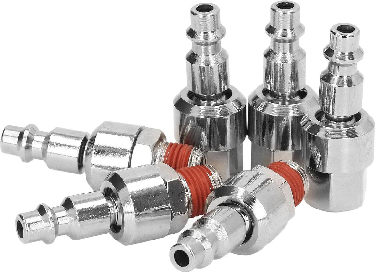 ya 14 9.20 baidi 6PCS Air Hose Fittings 1/4 Inch NPT 360 De Air Coupler Stainless-1