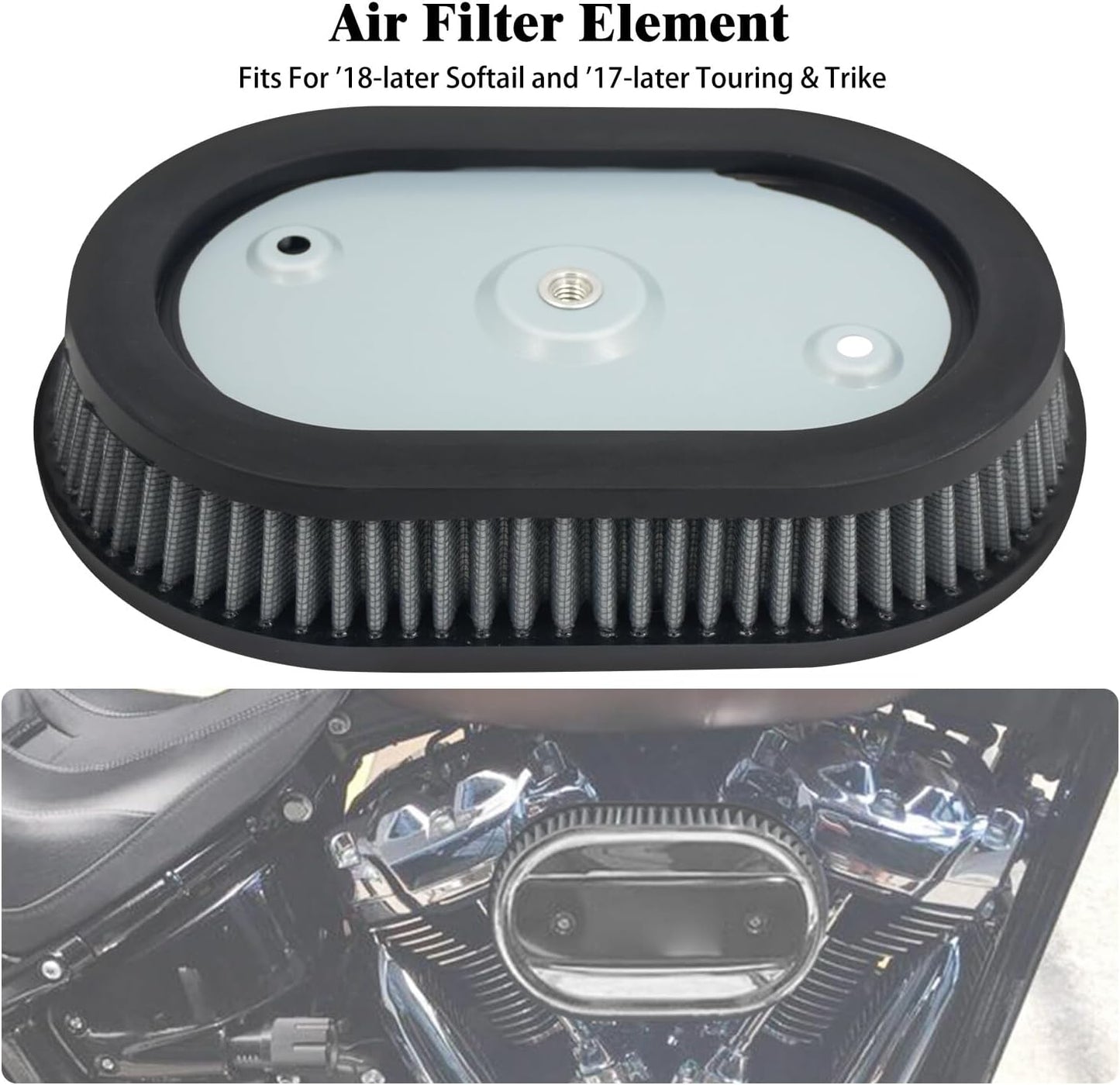 ya 5 8.10 Air Filter Gray Element Replacement FIt for Harley Touring 17-25 Softail 18-2025