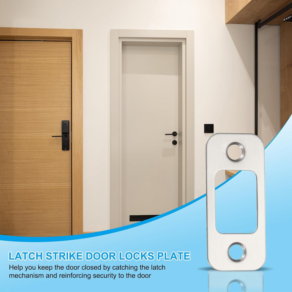 ya 26 10.21 baidi 2 Pcs Door Strike Plates Round Strike Latch Strike Door Locks Plate Silver