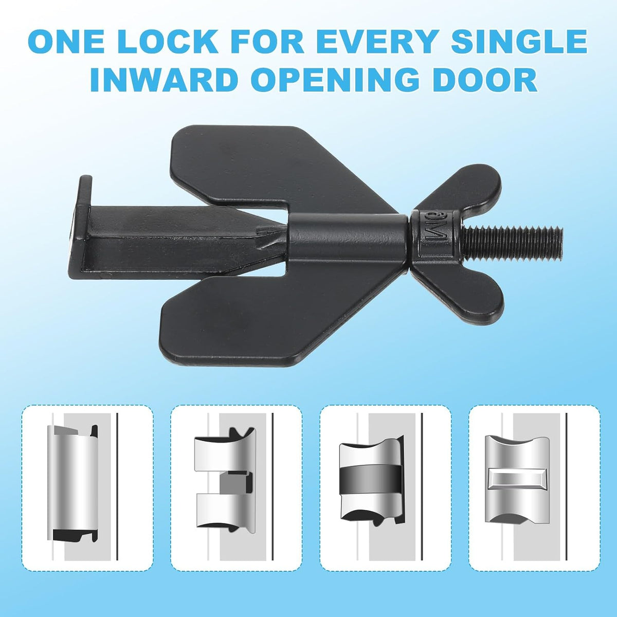 ya 26 10.21 baidi 1 Pack Portable Security Door Lock with Stora Bag 3.15x1.97inch, Black