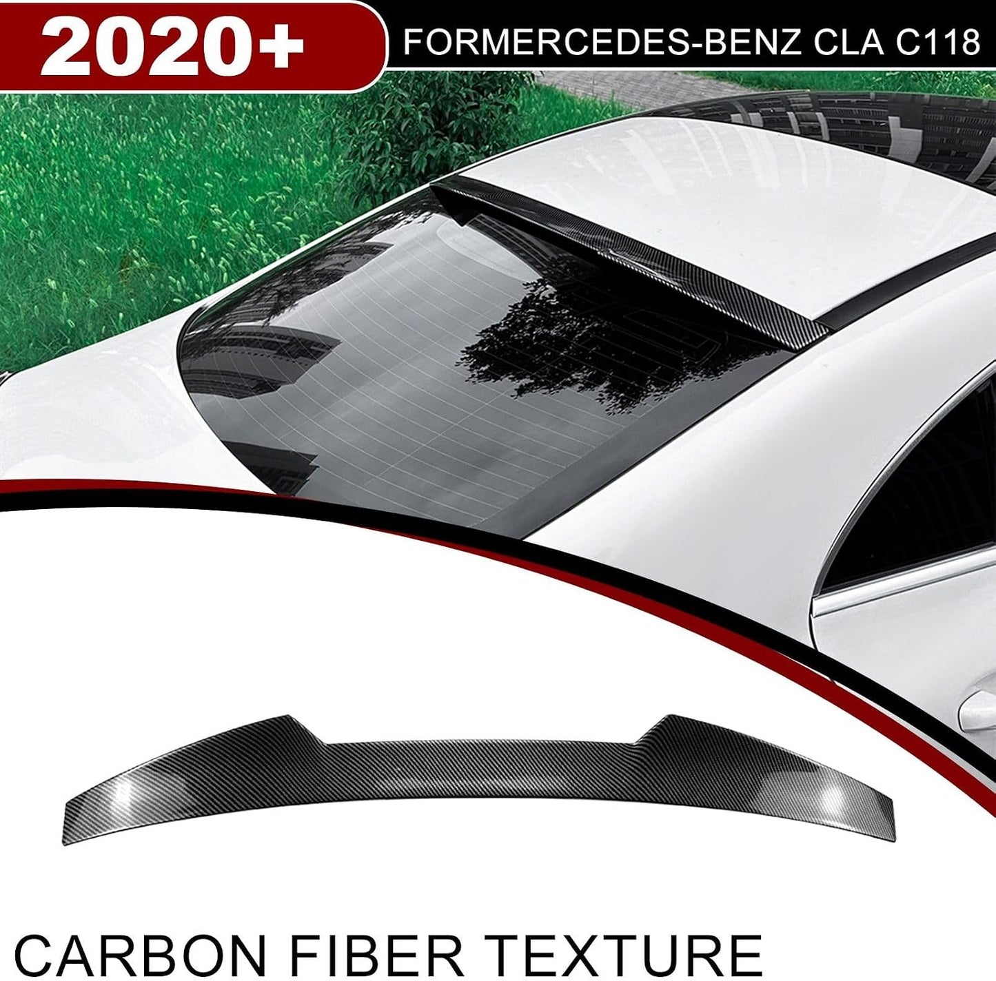 ya 6 8.24 baidi Carbon Look ABS Rear Roof Boot Window Spoiler Wing for Benz CLA C118 2020-2024