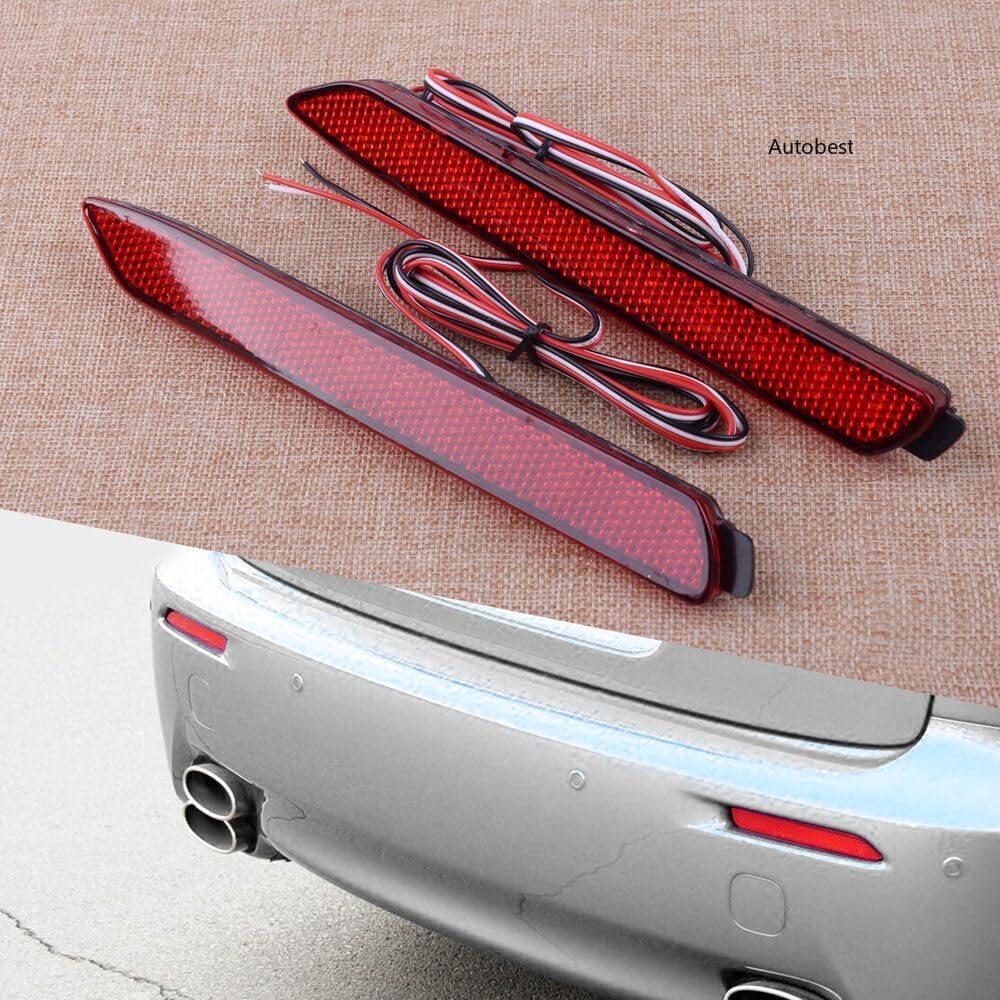 ya 4 8.14 2pcs Car LED Rear Bumper Reflector Tail Brake Stop Light for Toyota Wish 09-13.