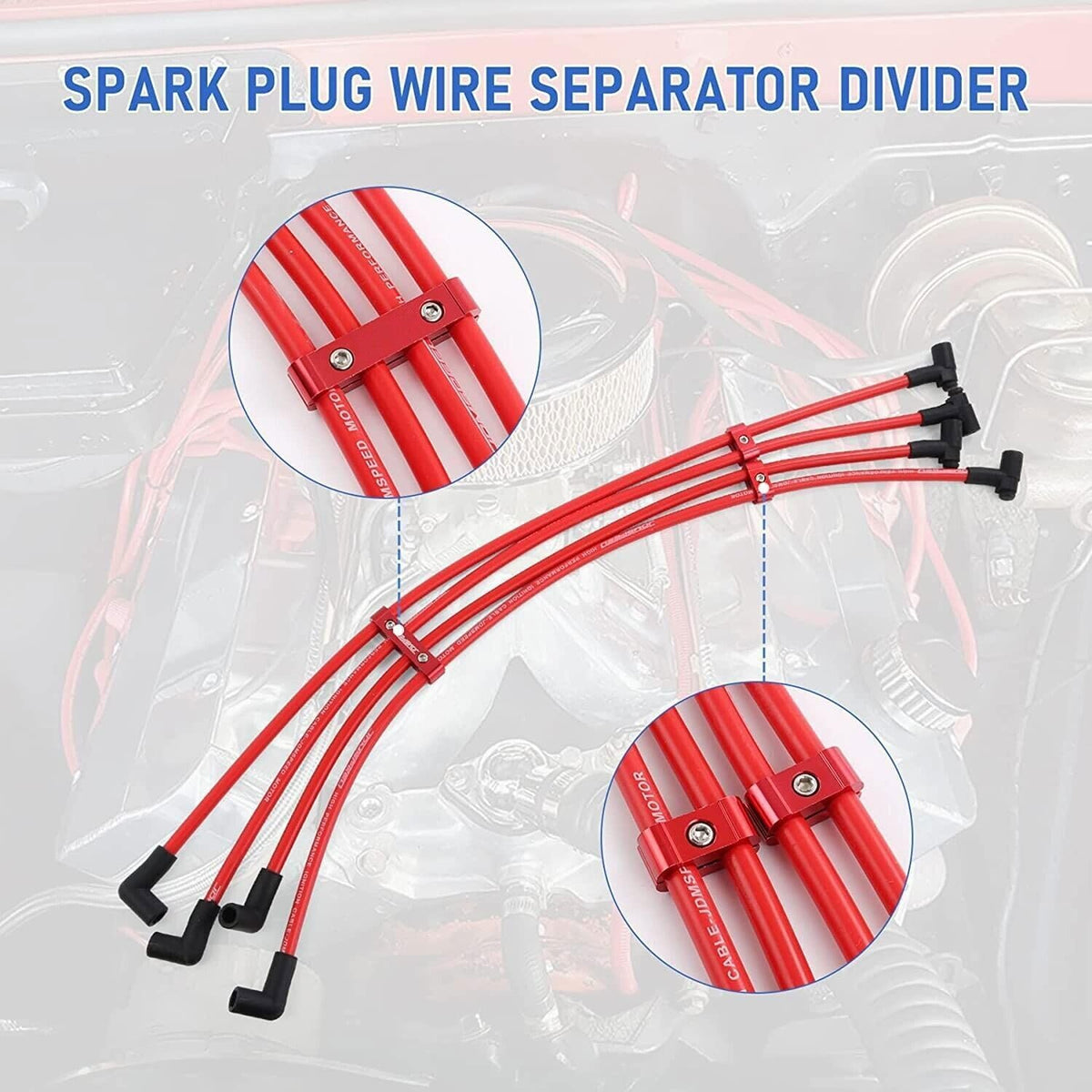 ya 4 8.10 Engine Spark Plug Wire Aluminum Separator Divider 8mm 9mm10mm Fit for Ford for Chevy
