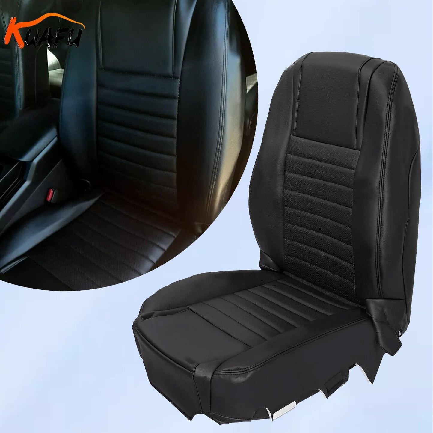 ya 5 8.24 baidi For 2007-09 for Ford for Mustang Driver Bottom-Top Lean Back Perforated for SEAT Cover Black