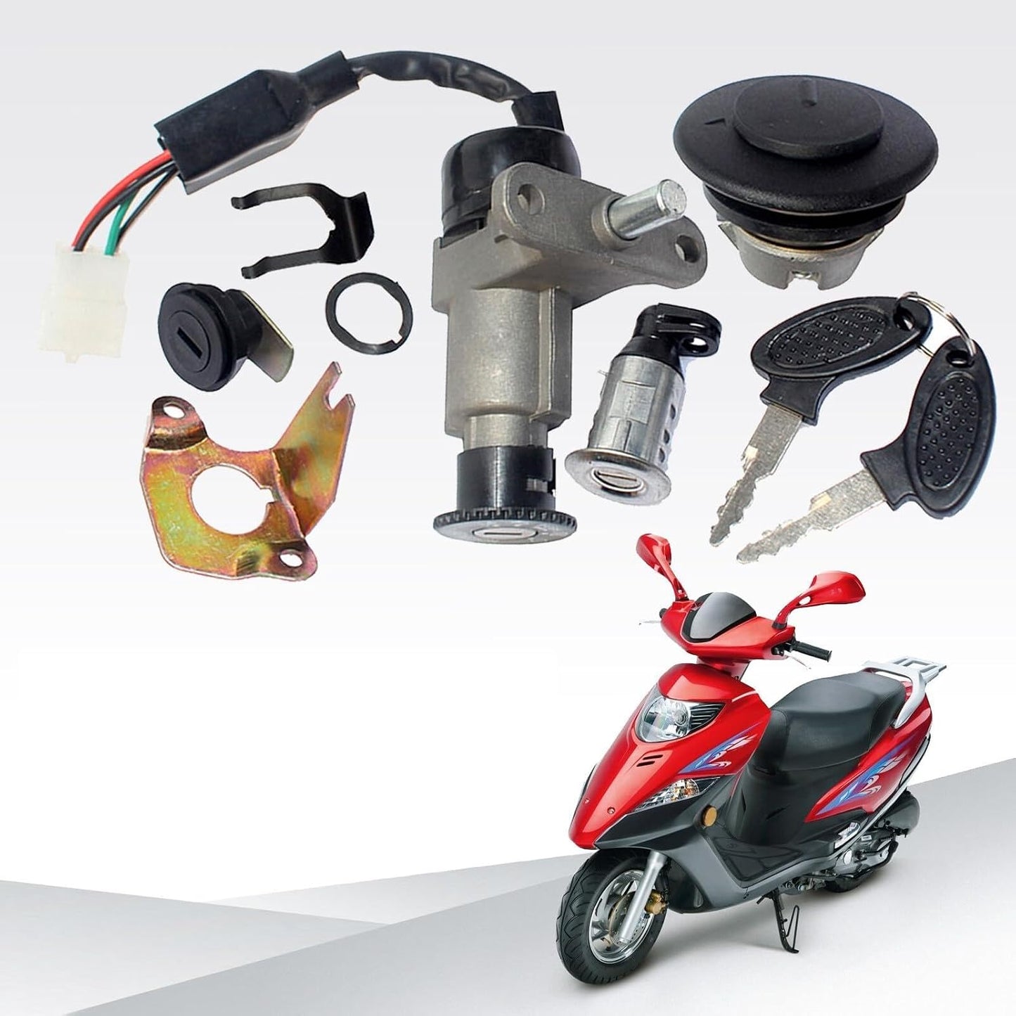 ya 6 8.24 baidi Universal modified scooter motorcycle fuel gas cap ignition switch key holder lock