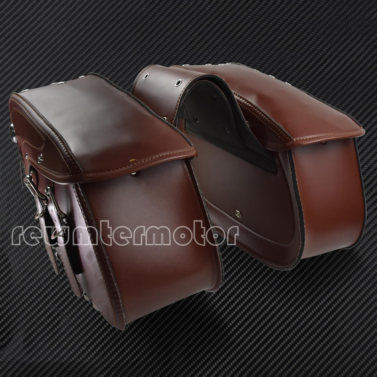 ya 11 9.14 baidiMotorcycle Saddle Bags PU Leather Luggage Tool Bags Fit for Harley for Yamaha Brown