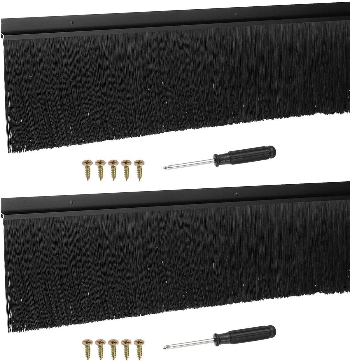 ya 26 10.21 baidi Door Sweep Brush Sweeps 4.7 Black PP Brush 39L x 5.7W -H-Shape(2 Pcs, Black)