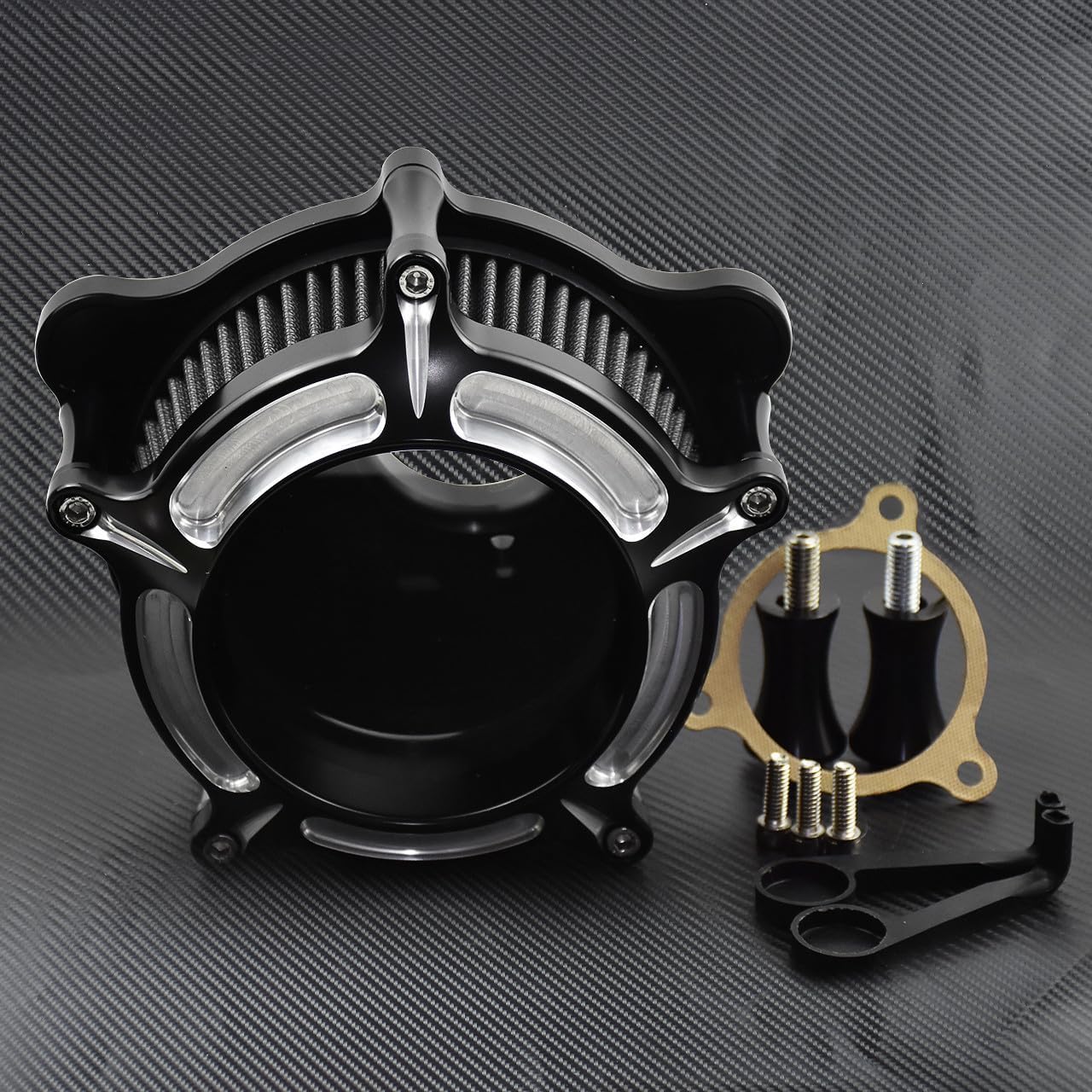 ya 5 8.10 Clear Chrome Air Cleaner Grey Filter Fit for Harley Touring Glide 08-16 FXDLS 17