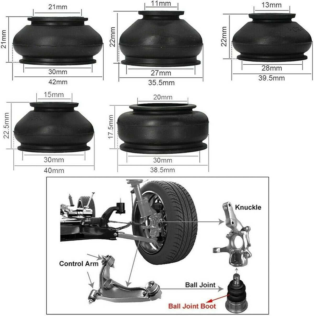 ya 28 10.13 zhengce 14 Pack Universal Rubber Tie Rod End Ball Joint Dust Boots Dust Cover Boot