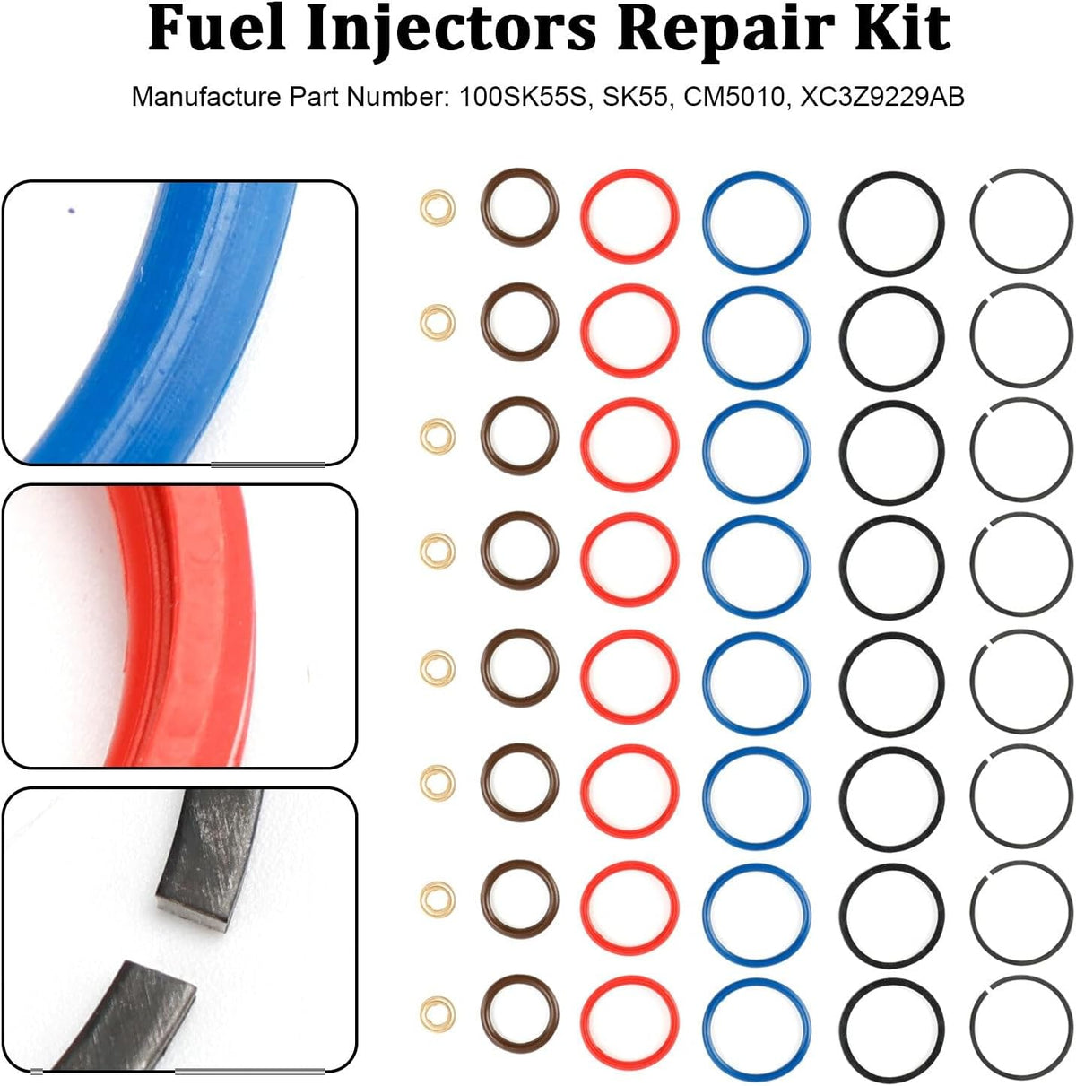 ya 14 9.20 zhengce 8PCS Fuel Injector Repair Kit XC3Z9229AB for 7.3L Power Stroke CM5010-1