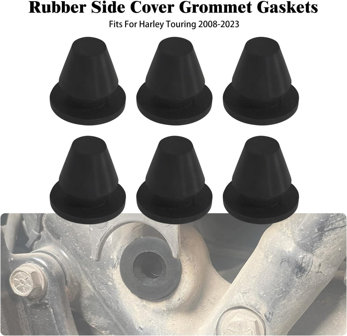 ya 4 8.10 6x Rubber Side Cover Grommets Gasket for Harley Touring Road Electra Glide 08-23