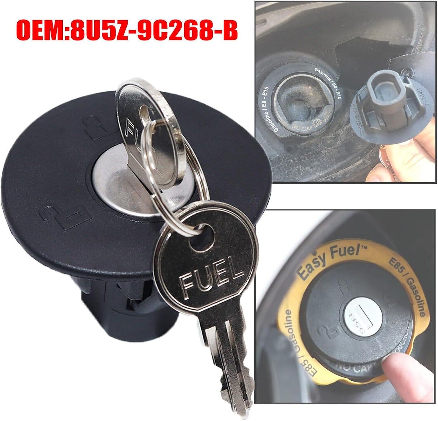 ya 5 8.10 Suitable for Ford F-150 locking gas tank cap plug cover with 2 keys OE 8U5Z9C268B