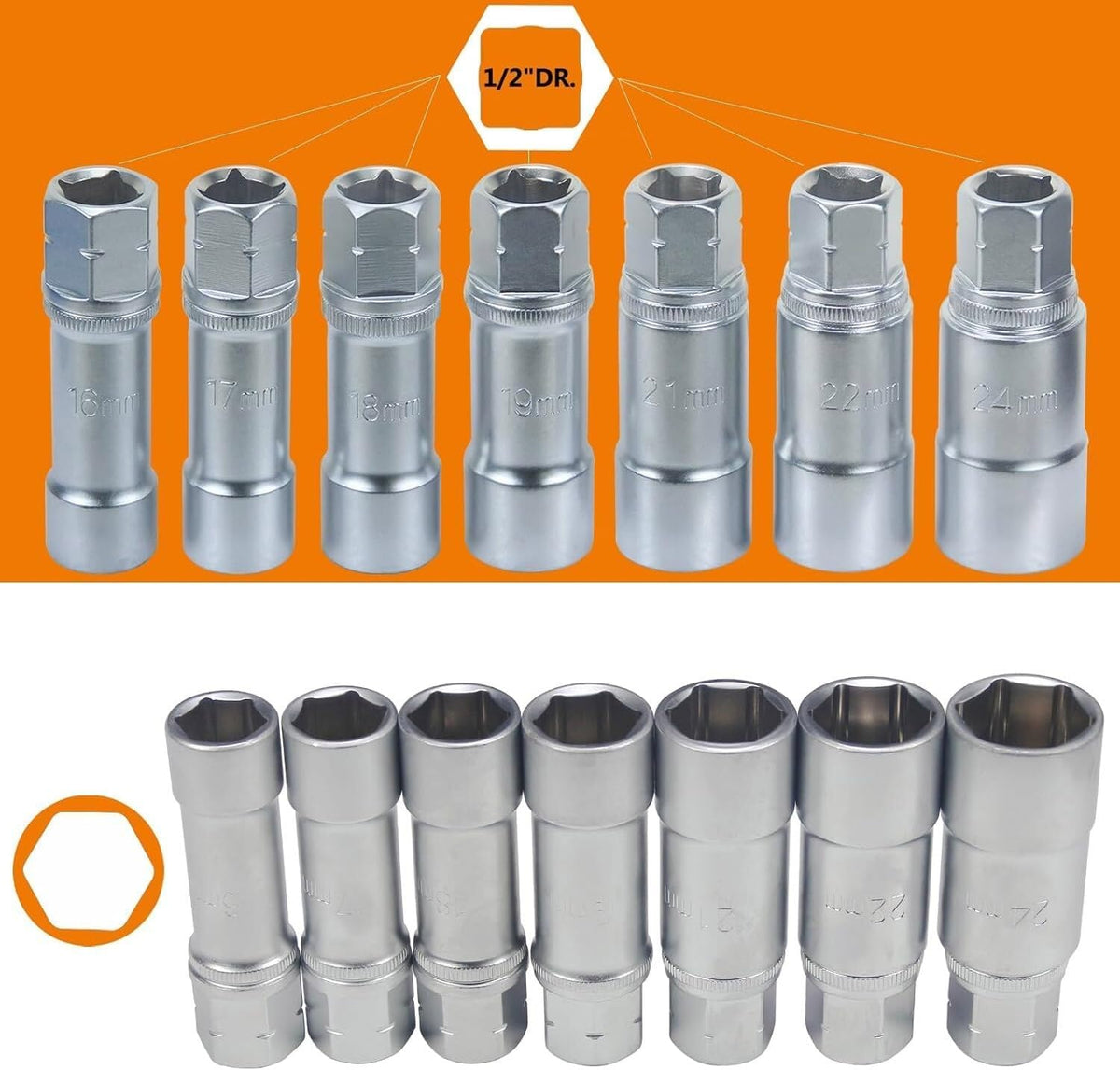 ya 4 8.14 18-Piece Steering Hub Suspension Shock Absorber Strut Nut Removal Tool Socket Set