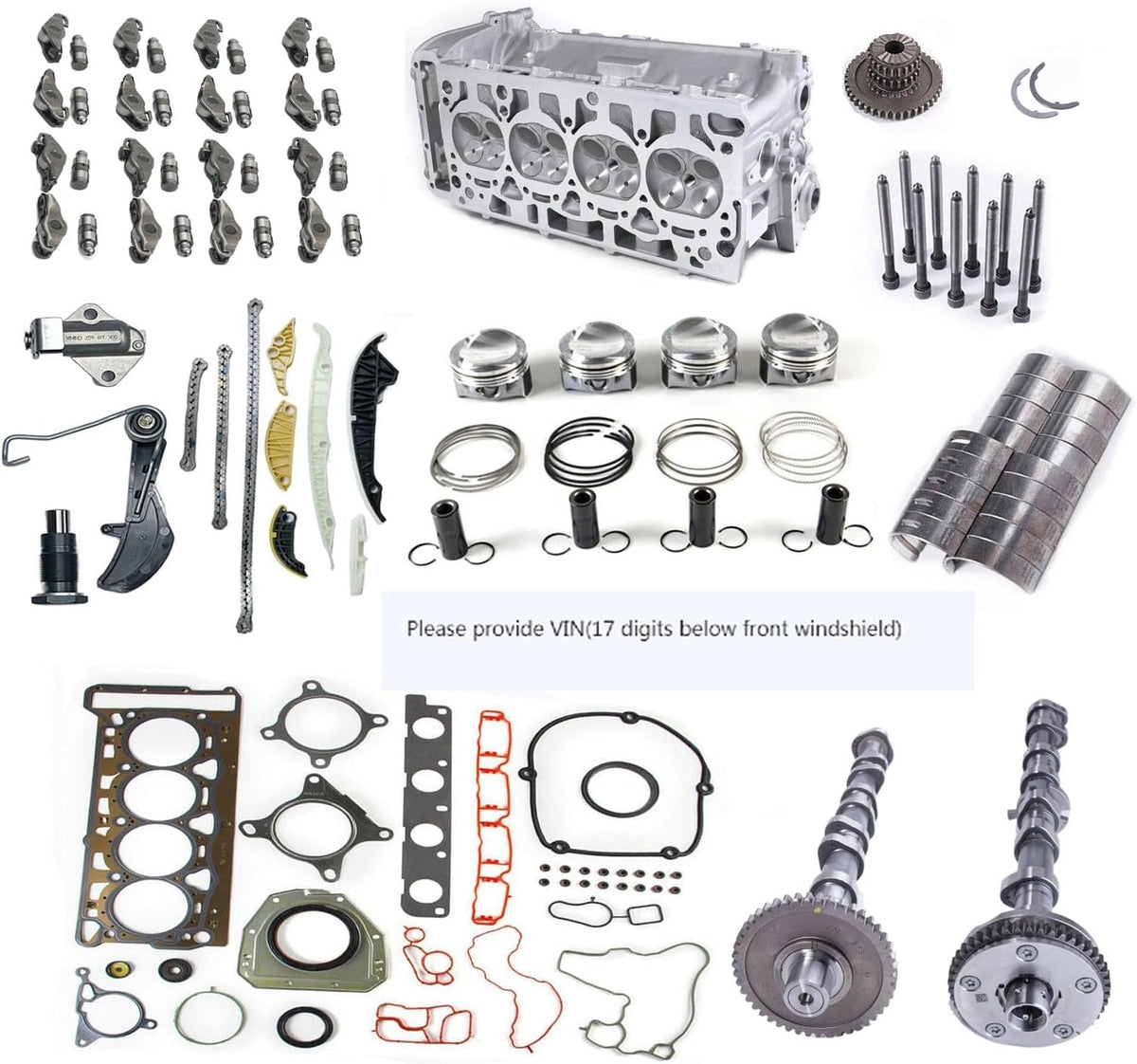 ya 27 10.13 baidi 2.0TCylinder Head Camshaft SetTiming Piston Kit for VW for AUDI CCTA CCZA CCZB CDAA