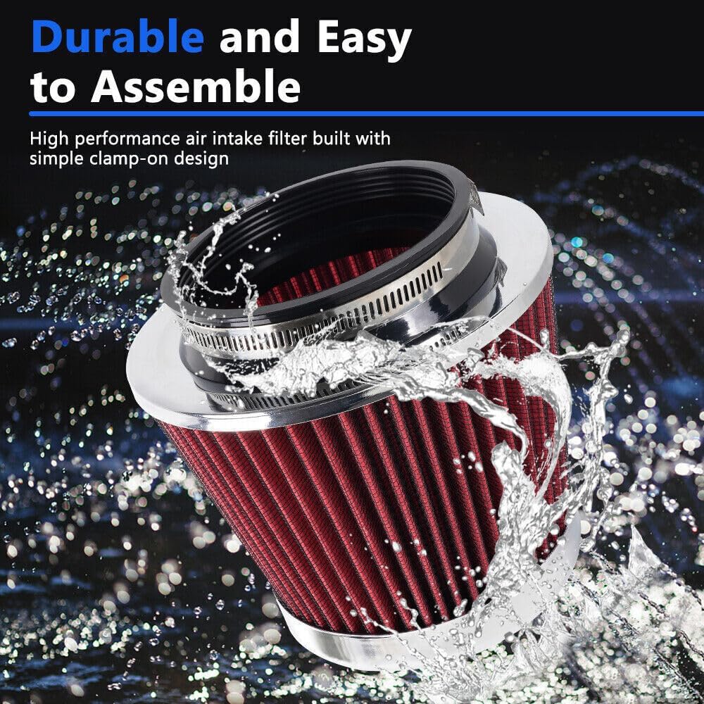 ya 13 9.15 baidi Red High Flow Per for MAN ce Cold Air Intake Air Filter 3/3.5/4 Inlet 5 Tall