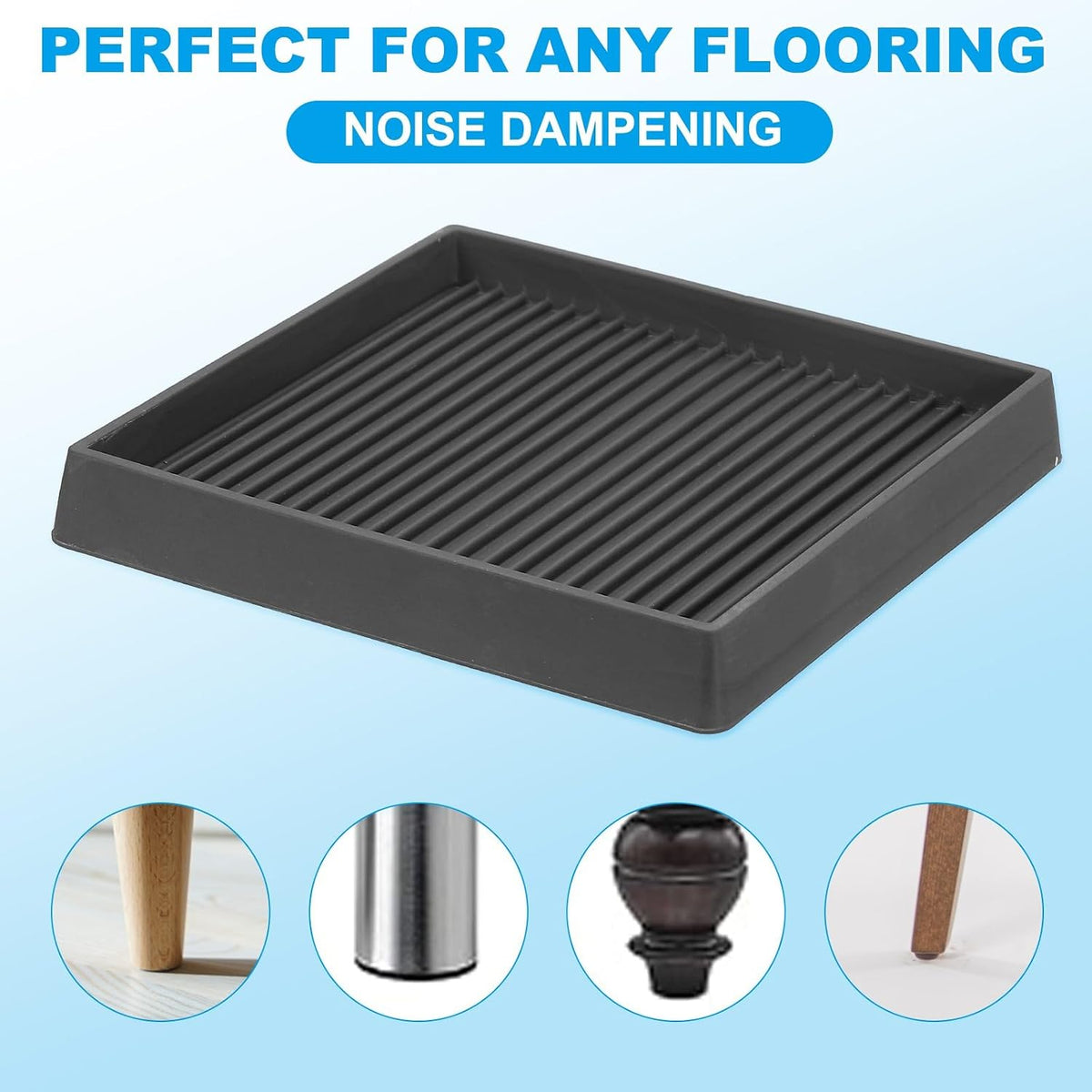 ya 26 10.21 baidi 4 Pack Square Rubber Furniture Pads 4x4 for Furniture Feet, Black