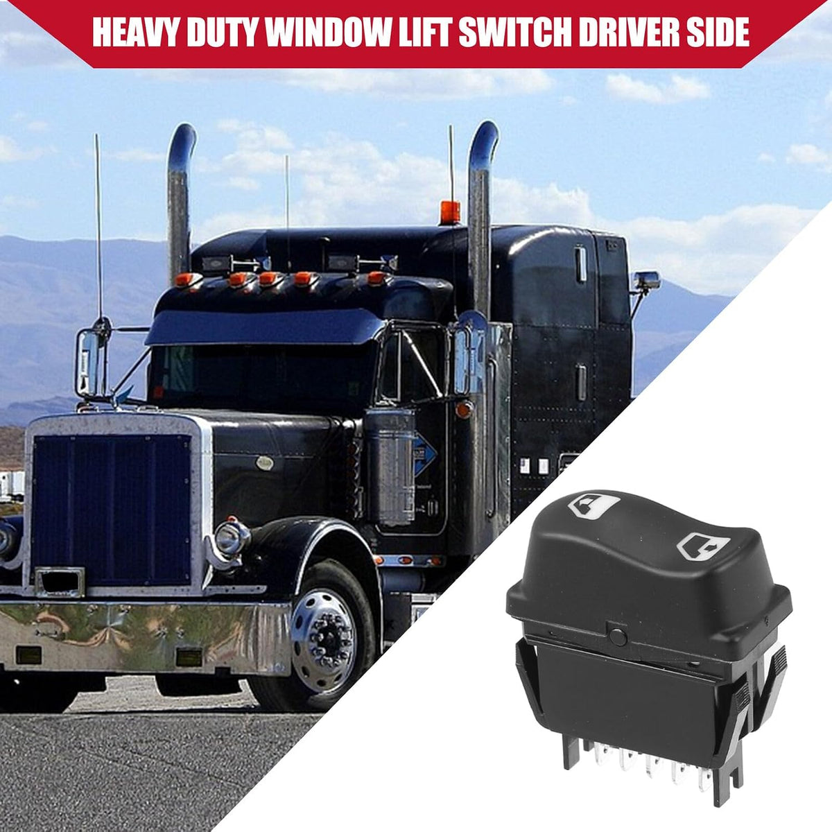 ya 5 8.10 1609209 Left Window Lift Switch Kit for Peterbilt 365 367 384 386 387 1 pcs