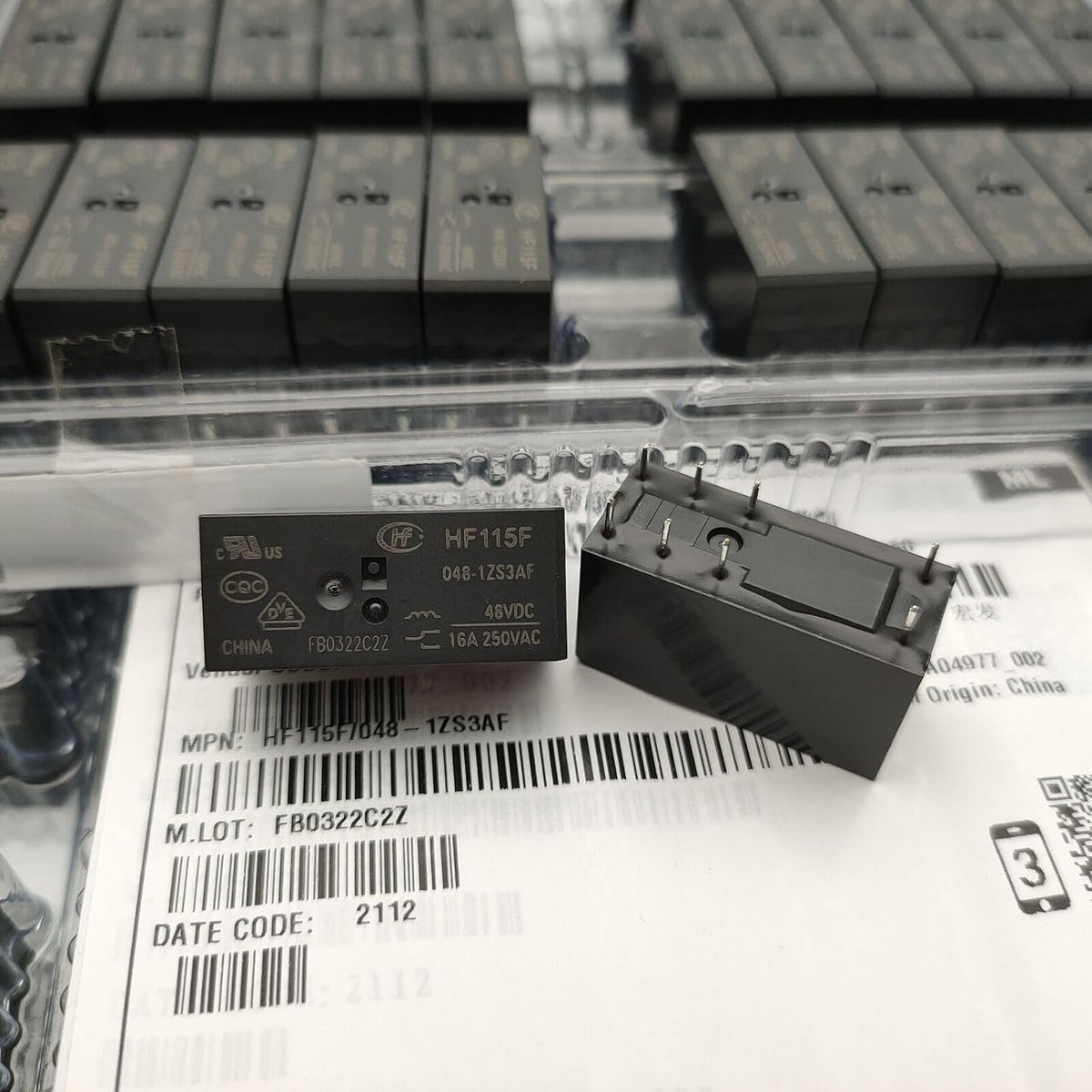 ya 16 10.20 baidi 1Pce HF115F 048-1ZS3AF Power Relay 16A 250VAC 8Pins #W7*-