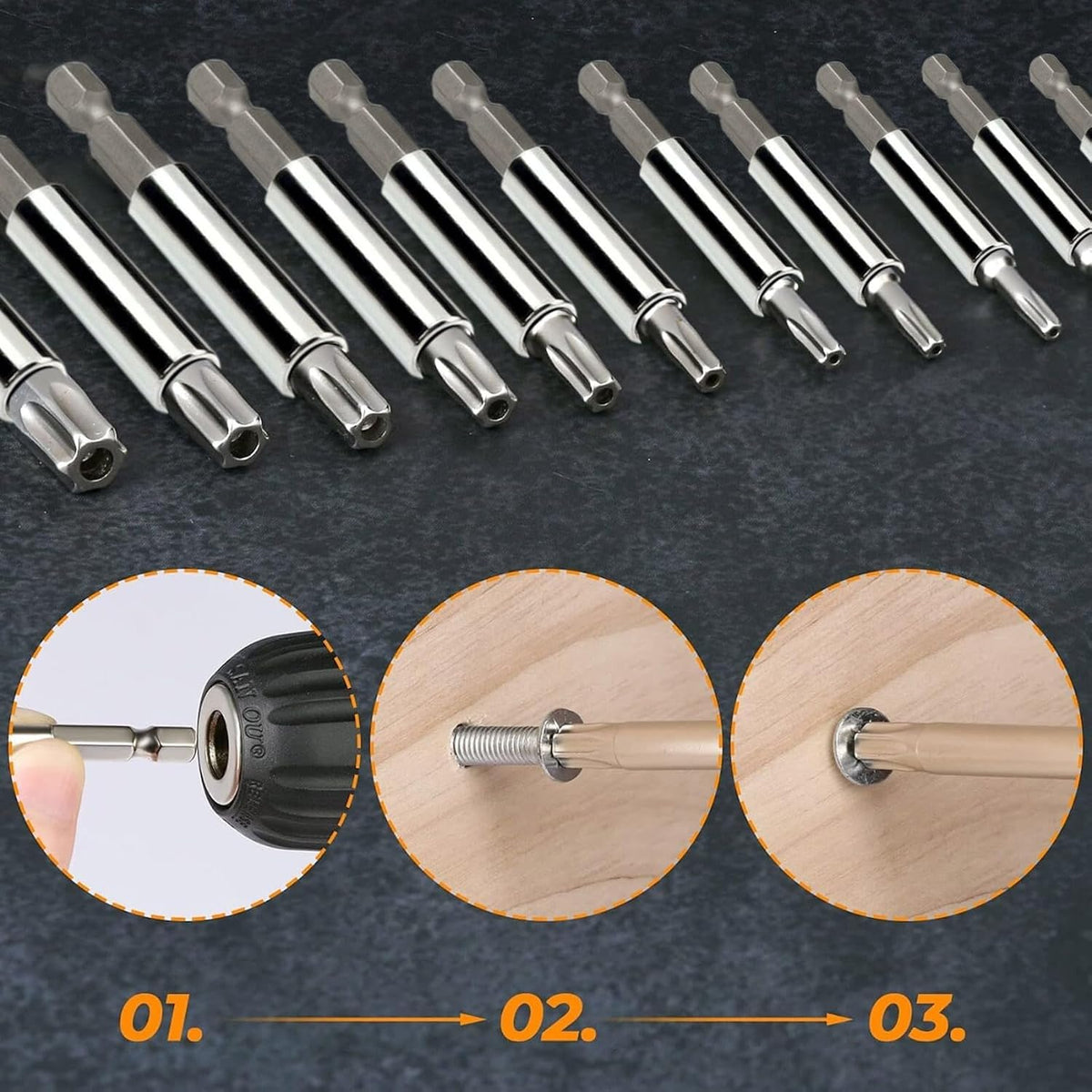 ya 28 10.13 baidi 33 Torx Bit Set Tamper Proof Security Torq Hex Spanner Tri Wing Screwdriver