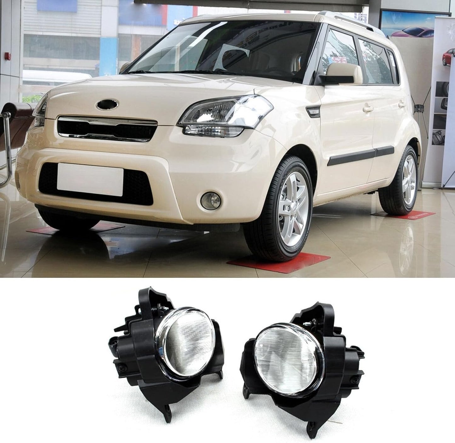 ya 4 8.24 baidi One pair fits for Kia Soul 2010-2013 front bumper running lights driving fog lights LH & RH AT
