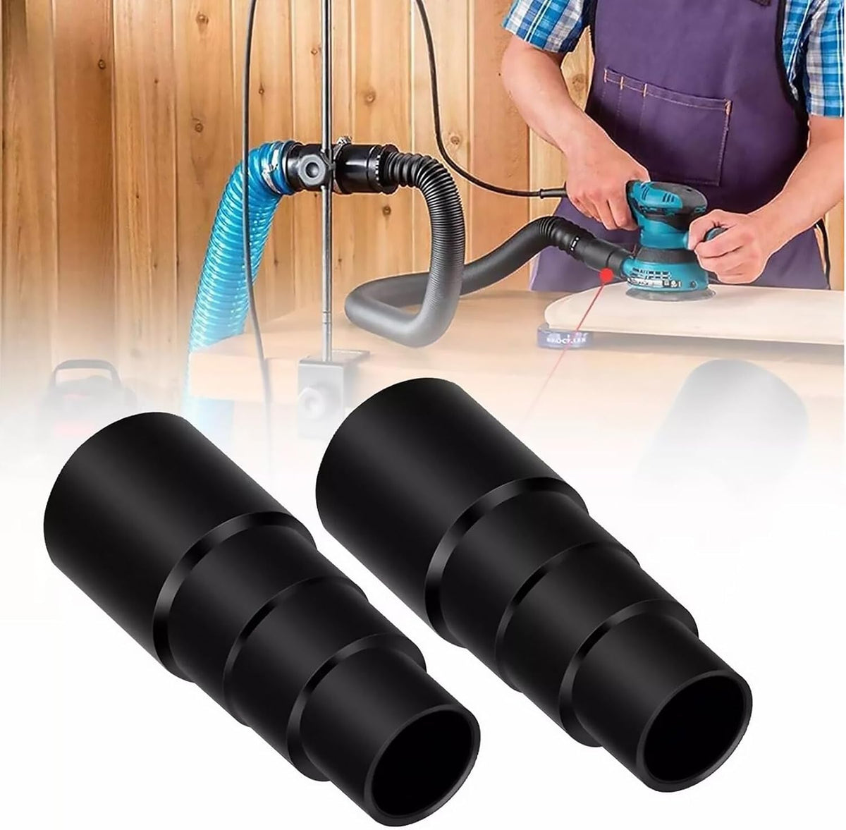 ya 26 10.21 baidi 2 x Vacuum Cleaner Power Tool Dust Extractor Hose Universal Adaptor Converter