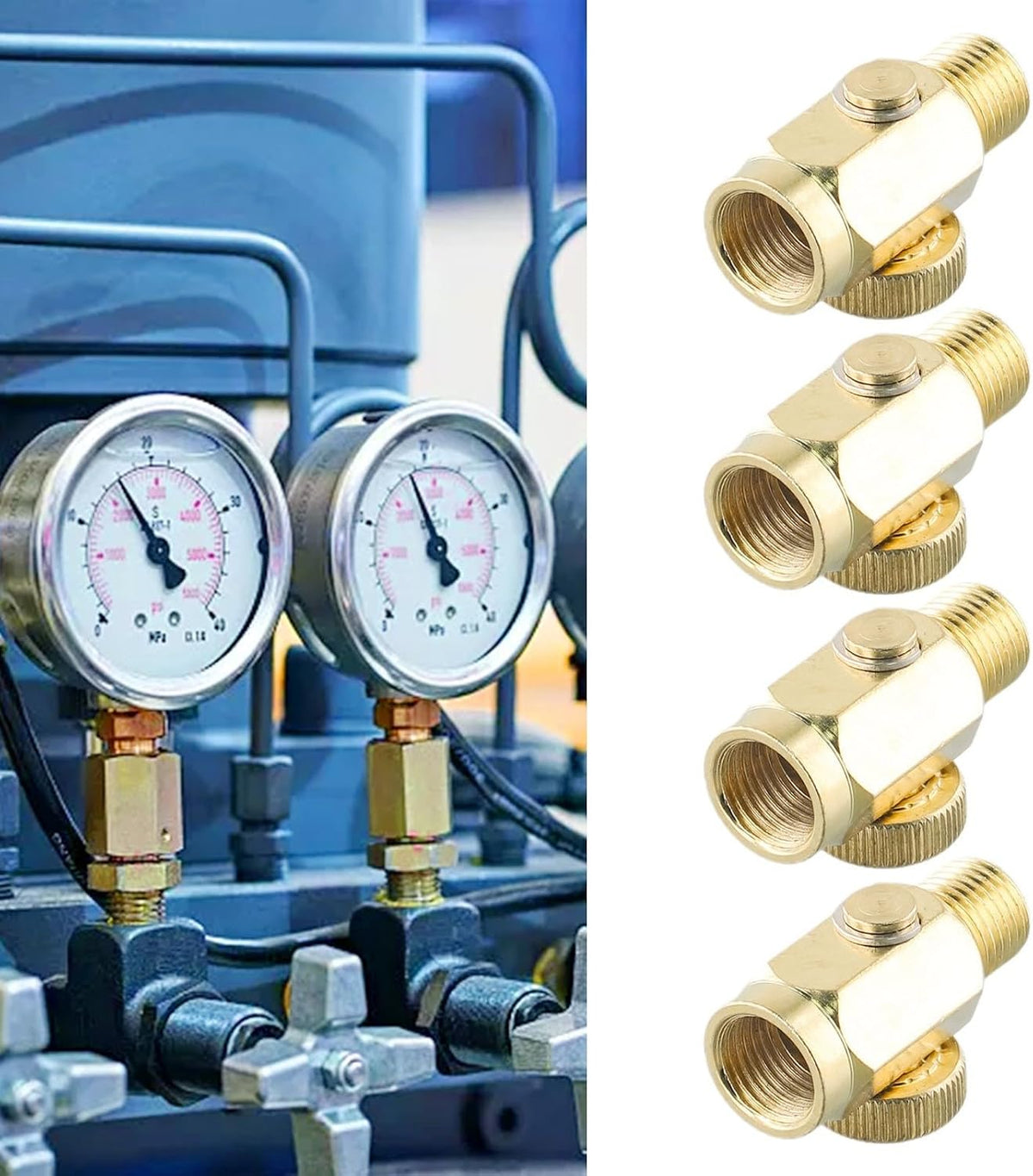 ya 14 9.20 baidi Versatile Brass Air Pressure Valve Tool 1/4 NPT Male/Female Threads 4PCS-1