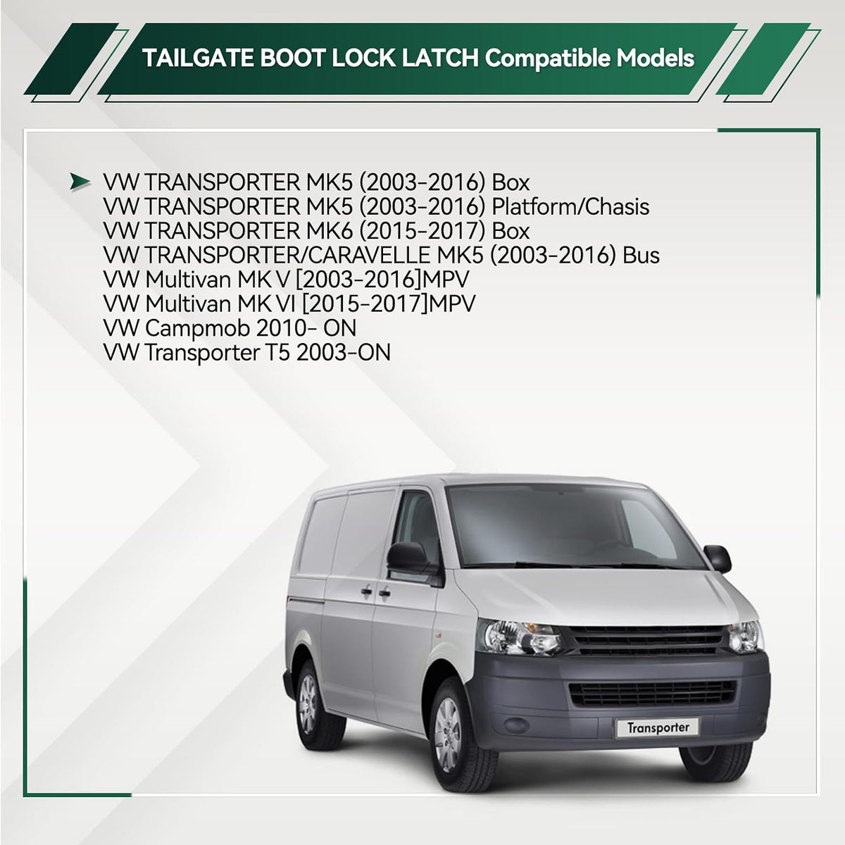 ya 11 9.14 baidiTailgate Boot Lock Latch Catch Mechanism for VW Transporter T5 T6 Multivan Mk5