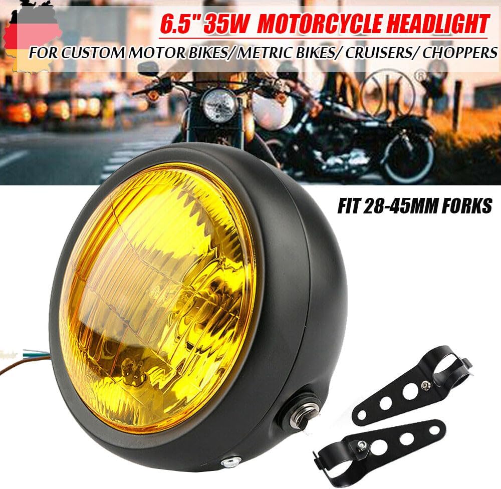 ya 4 8.14 6.5Zoll Motorrad Scheinwerfer LED Hi/Lo Projektor Beam+Mount f¨¹r for Honda Harley