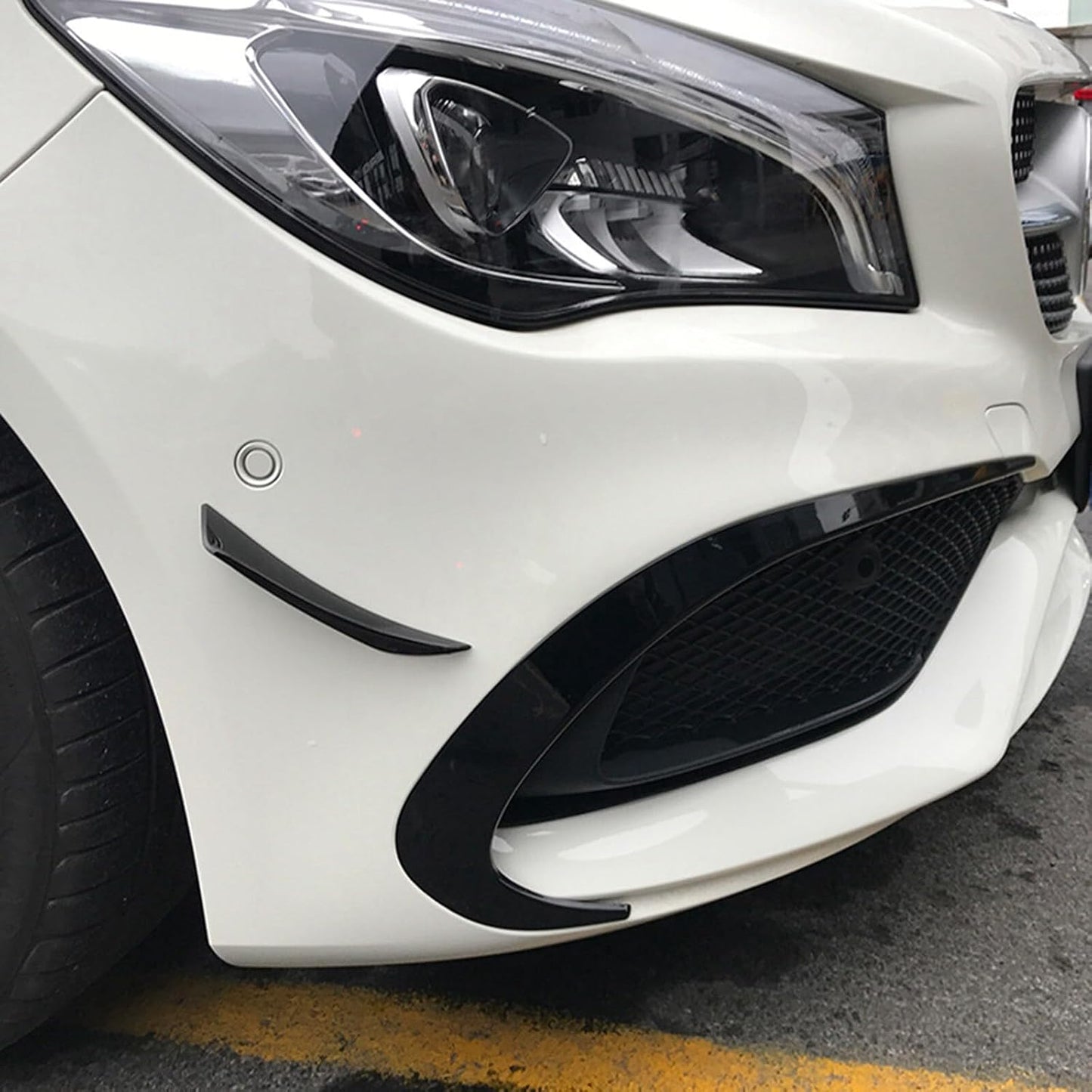 ya 2 8.15 Front Bumper Side Canards Fin Cover Trims for Benz CLA CLA200 220 250 2016-2019